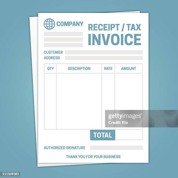 invoice template - goods and service tax stock illustrations