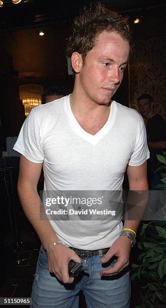 Actor Joe Swash attends the joint birthday bash for glamour model Linsey Dawn McKenzie and Elite Clubbing boss Dan Machmias on August 7, 2004 at...