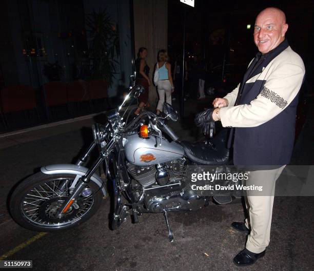 Dave Courtney attends the joint birthday bash for glamour model Linsey Dawn McKenzie and Elite Clubbing boss Dan Machmias on August 7, 2004 at Nell's...