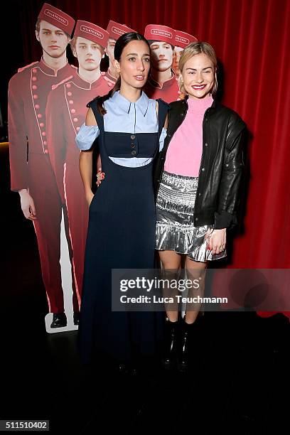 Laura Jackson and Kate Foley attends the Hill & Friends Presentation show during London Fashion Week Autumn/Winter 2016/17 at on February 21, 2016 in...