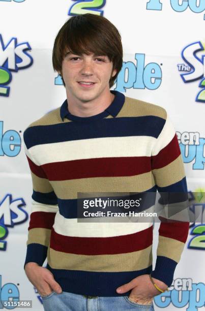 Actor Drake Bell arrives at the 1st Annual Teen People "Young Hollywood" Issue party held on August 7, 2004 at the Teen People mansion in the...