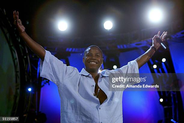 Musician Doug E. Fresh performs at the Church of Scientology Celebrity Centre 35th Anniversary Gala on August 7, 2004 at the Church of Scientology...