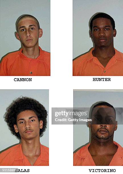 Seen in this undated police booking are four mugshots released by the Volusia County Sheriff's Office on August 8, 2004 showing murder suspects...