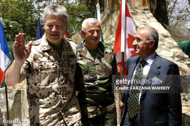 General Gerhard Back, Commander of NATO Joint Force Command at Brunssum ,French Lieutenant General Jean-Louis Py and NATO Senior Civilian...
