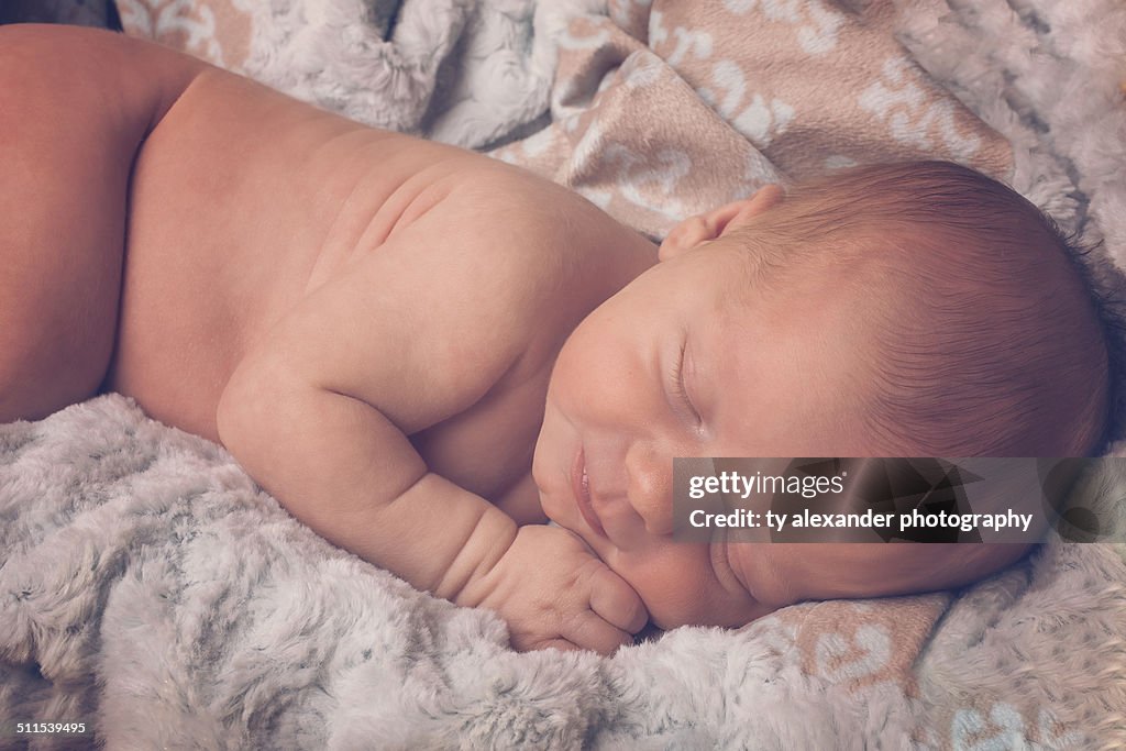 Newborn boy sleeping
