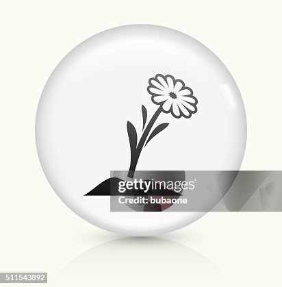 Flower icon on white round vector button Flower icon on white round vector button