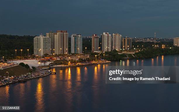 dusk at ponta negra beach, manaus - manaus stock pictures, royalty-free photos & images