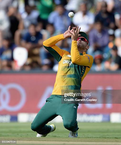 South Africa captain Faf du Plessis catches out Chris Jordan of England during the 2nd KFC T20 International match between South Africa and England...
