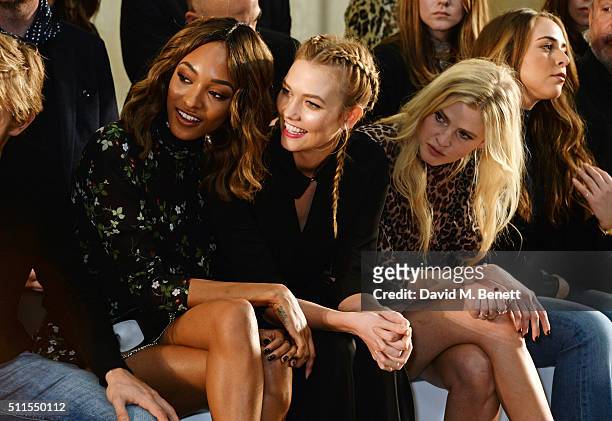 Jourdan Dunn, Karlie Kloss and Lara Stone attend the Topshop Unique at The Tate Britain on February 21, 2016 in London, England.