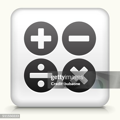 Square Button with Math Symbols Square Button with Math Symbols