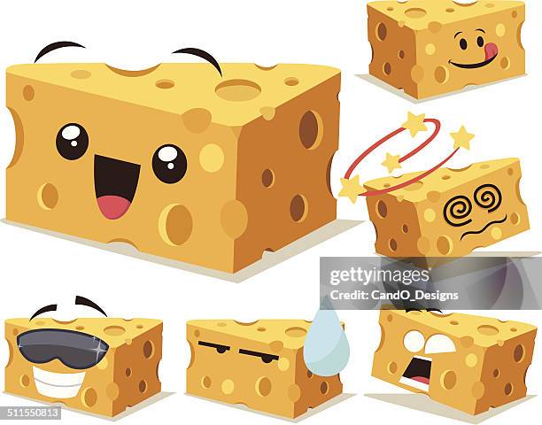 Cheese Cartoon Set A, Stockfoto