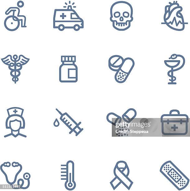 ilustrações, clipart, desenhos animados e ícones de médico ícones da linha - símbolo médico
