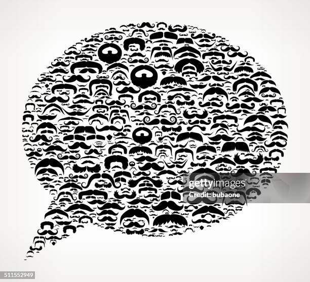 chat bubbles on mustache royalty free vector art pattern - multiple chat bubbles stock illustrations