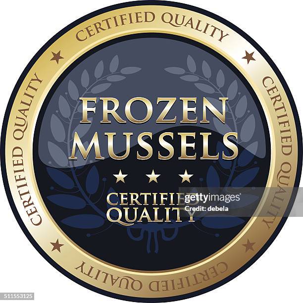frozen mussels - clam stock illustrations