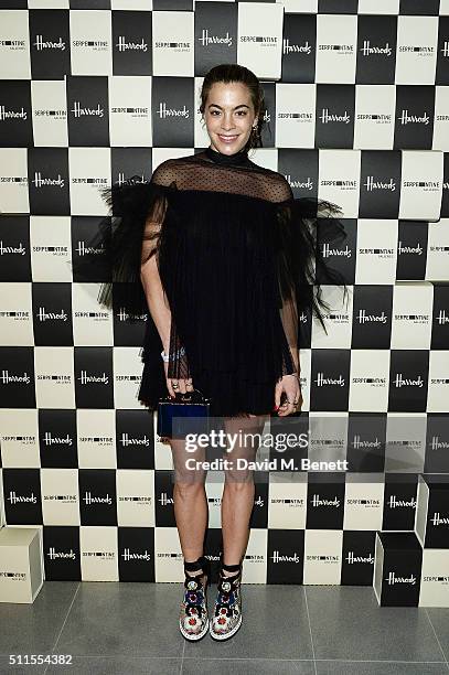 Chelsea Leyland attends the Serpentine Future Contemporaries x Harrods Party 2016 at The Serpentine Sackler Gallery on February 20, 2016 in London,...