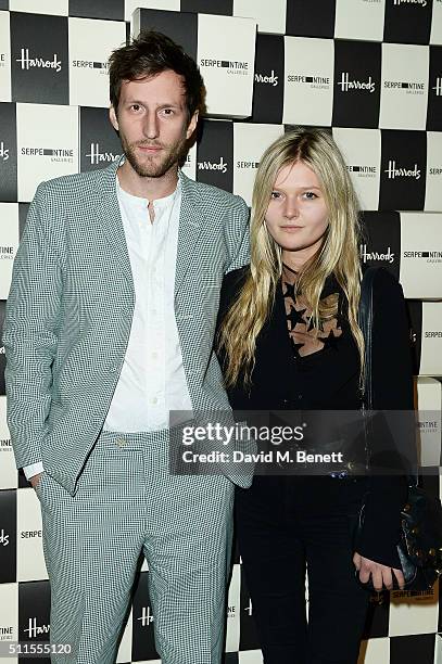 Henry Hudson and Sophie Kennedy Clark attend the Serpentine Future Contemporaries x Harrods Party 2016 at The Serpentine Sackler Gallery on February...