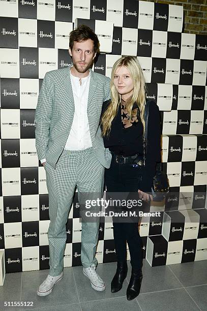 Henry Hudson and Sophie Kennedy Clark attend the Serpentine Future Contemporaries x Harrods Party 2016 at The Serpentine Sackler Gallery on February...