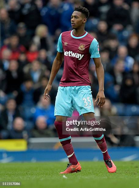 Reece Oxford of West Ham United in action during The Emirates FA Cup Fifth Round match between Blackburn Rovers and West Ham United at Ewood Park on...