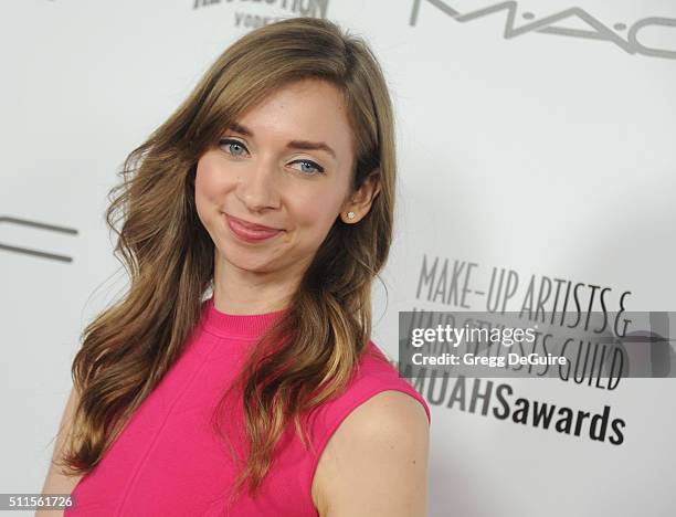 Actress Lauren Lapkus arrives at the Make-Up Artists And Hair Stylists Guild Awards at Paramount Studios on February 20, 2016 in Hollywood,...