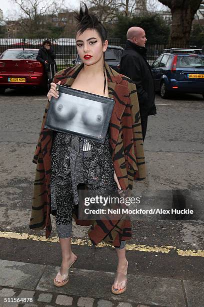 Charli XCX seen at Vivienne Westwood AW16 at The Royal College of Surgeons on February 21, 2016 in London, England.