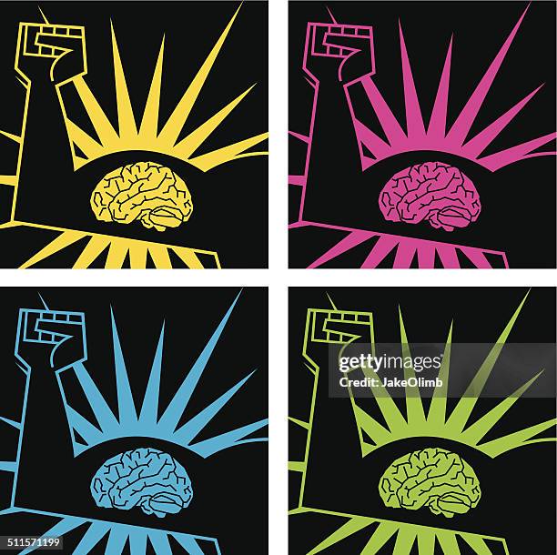 muscle brain set - competitive intelligence icon stock illustrations