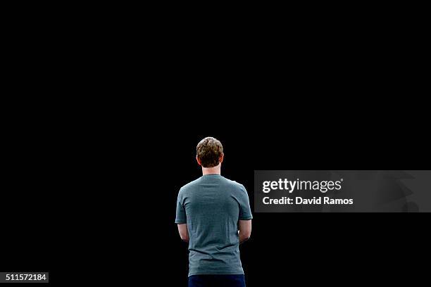 Founder and CEO of Facebook Mark Zuckerber gives his speach during the presentation of the new Samsung Galaxy S7 and Samsung Galaxy S7 edge on...