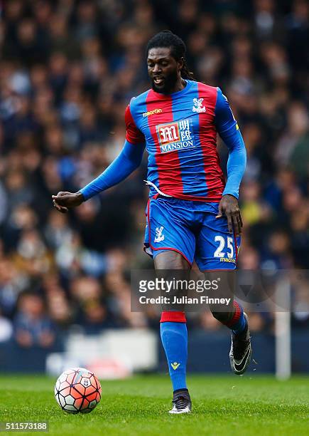 Emmanuel Adebayor of Crystal Palace in action during the Emirates FA Cup Fifth Round match between Tottenham Hotspur and Crystal Palace at White Hart...