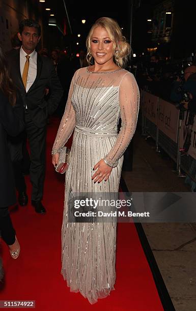 Amelia Lily attends the 16th Annual WhatsOnStage Awards at The Prince of Wales Theatre on February 21, 2016 in London, England.