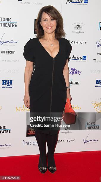 Arlene Phillips arrives for the WhatsOnStage Awards at Prince Of Wales Theatre on February 21, 2016 in London, England.