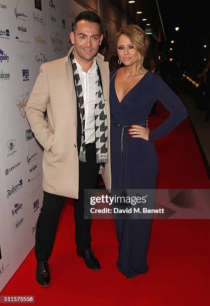 Ben Forster and Kimberley Walsh attends the 16th Annual WhatsOnStage Awards at The Prince of Wales Theatre on February 21, 2016 in London, England.