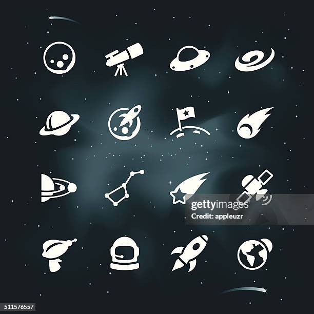 weiße space symbole - saturn planet stock-grafiken, -clipart, -cartoons und -symbole