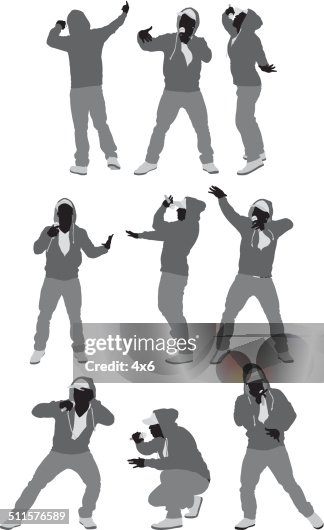 Hand Pose Rapper Style Rapper In Various Poses High-Res Vector Graphic - Getty Images