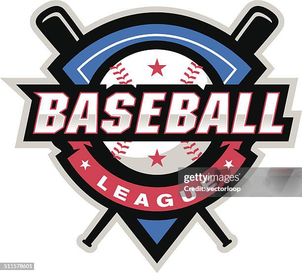baseball league logo - softball bat stock illustrations