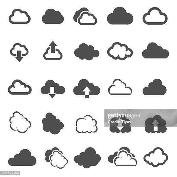cloud shapes - illustration - visibility vector icon stock illustrations