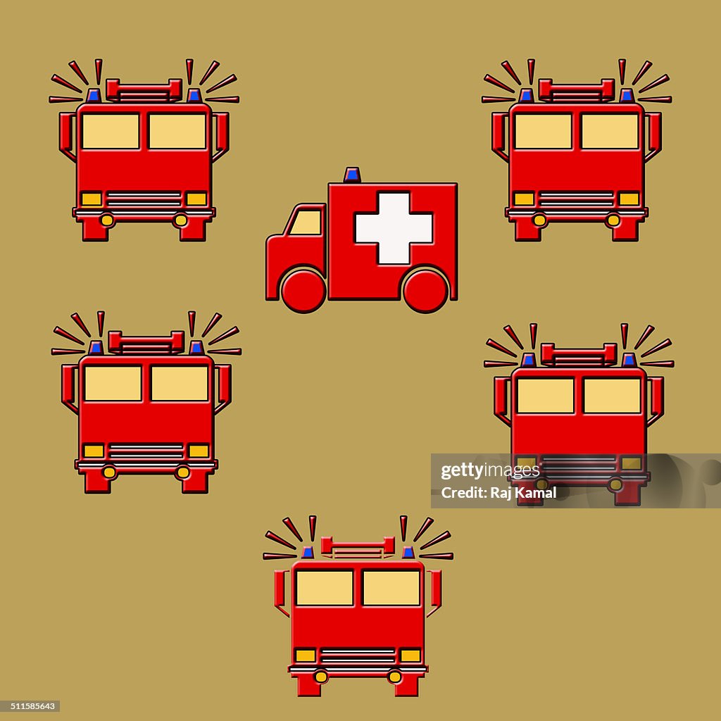 Fire Engine Abstract Fire Engine And Ambulance Creative Abstract Design High-Res Vector ...