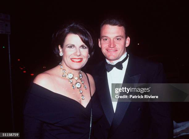 Susie Elelman and guest at 'Sweet Charity' in Sydney. .