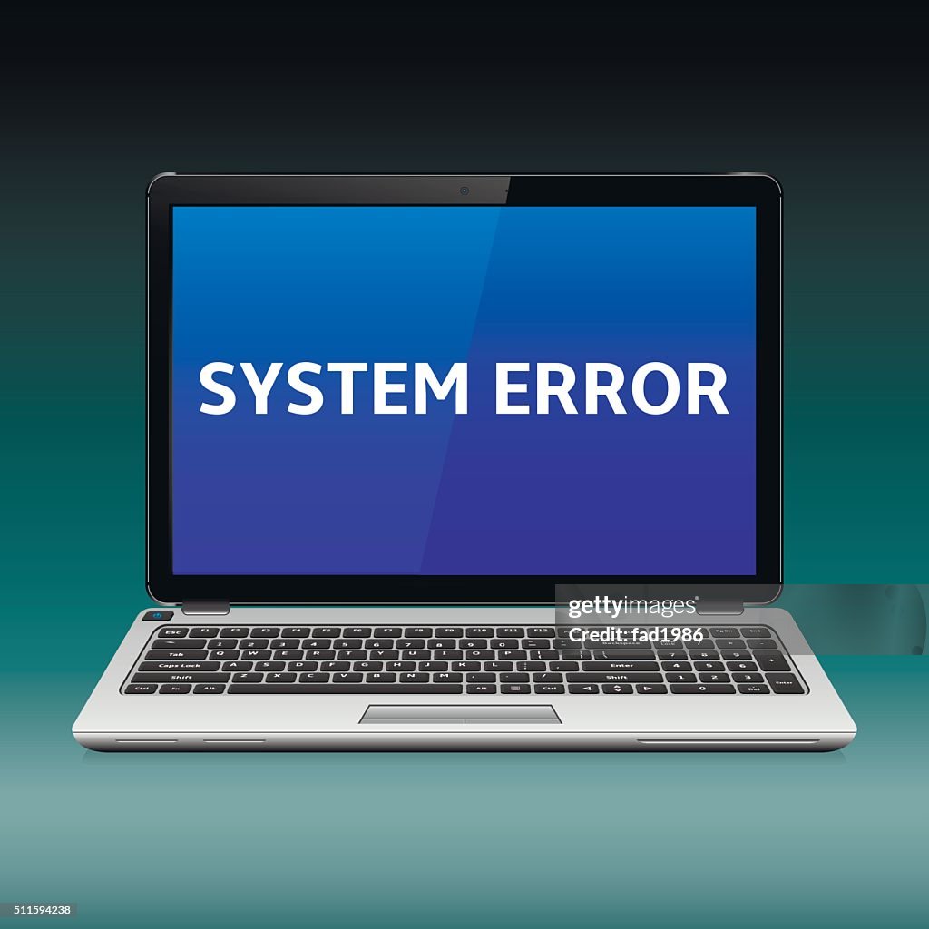 Laptop With System Error Message High-Res Vector Graphic - Getty Images