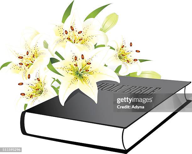 holy bible - easter lily stock illustrations