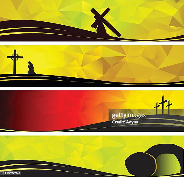 ilustraciones, imágenes clip art, dibujos animados e iconos de stock de christ transporte de la cruz - empty tomb jesus