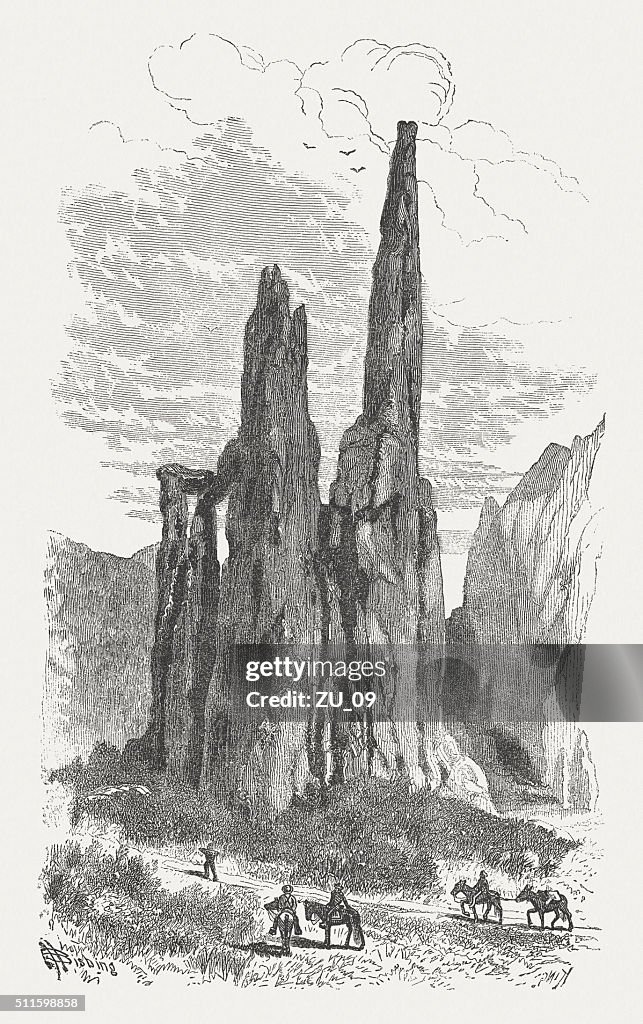 Garden of the Gods, Colorado, USA, wood engraving, published 1880