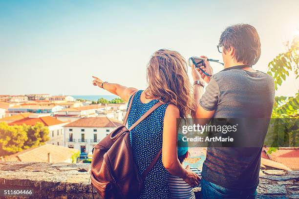 family on vacations - town map stock pictures, royalty-free photos & images