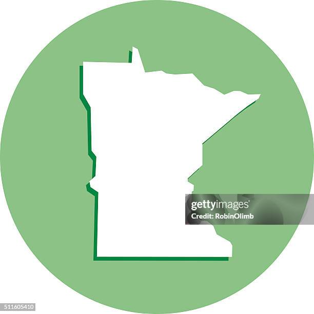 minnesota round map icon - northern minnesota stock illustrations
