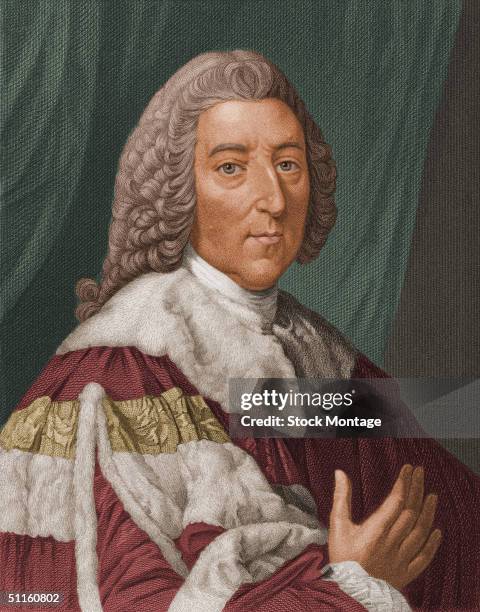 Portrait of British politician William Pitt the Elder , at times Secretary of State and Prime Minister he was often in charge of military affairs and...