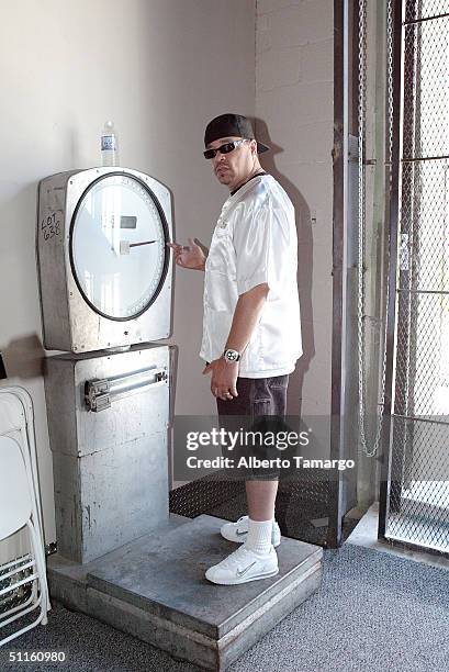 Actor Ice-T poses at the Fight Club where a press conference was held to promote Glen Johnson's upcoming IBF Light Heavyweight Fight on August 11,...