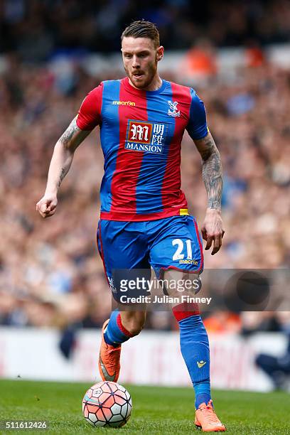 Connor Wickham of Palace in action during the Emirates FA Cup fifth round match between Tottenham Hotspurs and Crystal Palace at White Hart Lane on...