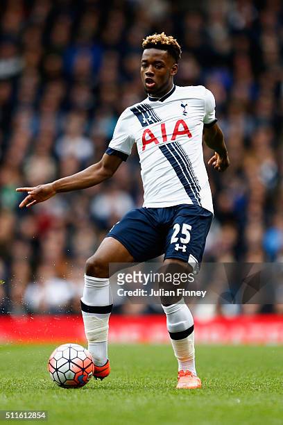 Josh Onomah of Spurs in action during the Emirates FA Cup fifth round match between Tottenham Hotspurs and Crystal Palace at White Hart Lane on...
