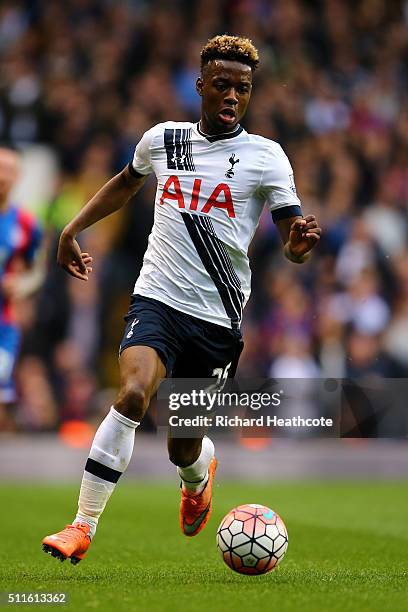 Joshua Onomah of Tottenham Hotspur in action during The Emirates FA Cup Fifth Round match between Tottenham Hotspur and Crystal Palace at White Hart...