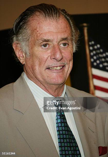 Sports jourmalist Frank DeFord attends a special screening of HBO Sports' "Nine Innings From Ground Zero" on August 11, 2004 at the American Museum...
