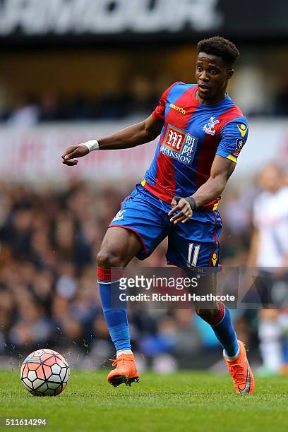 Wilfried Zaha of Crystal Palace in action during The Emirates FA Cup Fifth Round match between Tottenham Hotspur and Crystal Palace at White Hart...