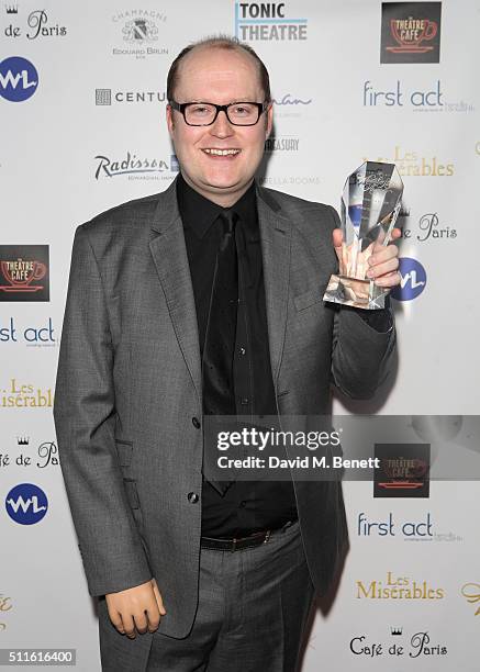 Michael Harris who accepted the Best Actress in a Musical award on behalf of Imelda Stauton for Gypsy during the 16th Annual WhatsOnStage Awards at...